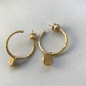 NWOT Julie Vos  Hoop Earrings with Charm